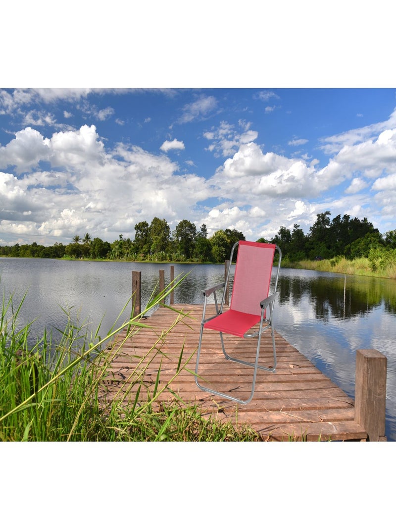 Chaise de camping pliante avec accoudoir Rose fushia - Kiabi