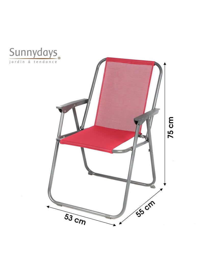 Chaise de camping pliante avec accoudoir Rose fushia - Kiabi