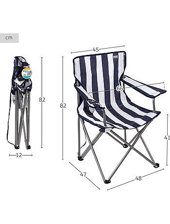 Chaise de camping pliante avec porte-gobelet aktive