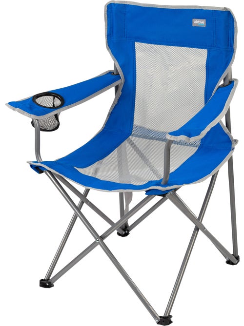 Chaise de camping pliante avec porte-gobelet et dossier respirant aktive - Kiabi Chaise de camping pliante avec porte-gobelet et dossier respirant aktive - Kiabi
