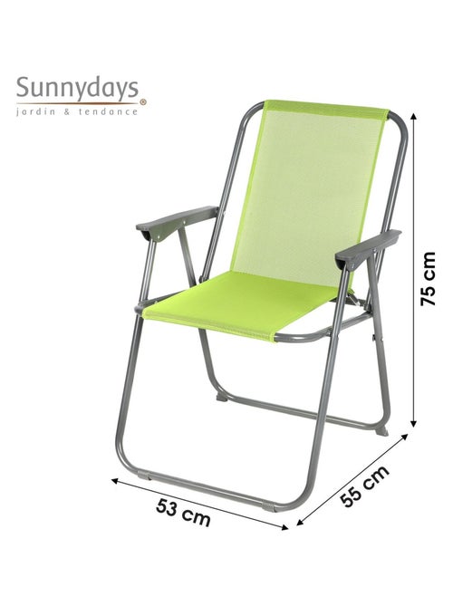 Chaise de camping pliante en acier avec accoudoir - Kiabi