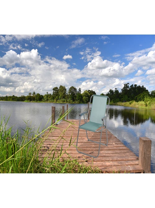 Chaise de camping pliante en textilène avec accoudoir - Kiabi