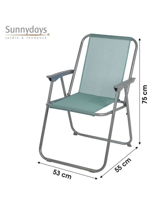 Chaise de camping pliante en textilène avec accoudoir - Kiabi