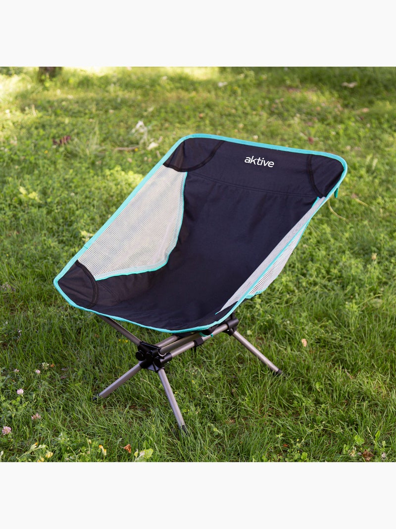Chaise de camping pliante ultra-compacte avec sac de transport aktive Noir - Kiabi