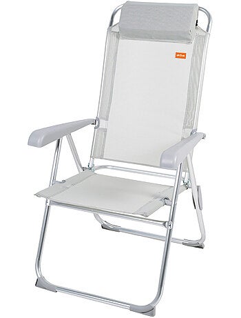 Chaise de camping pliantee anti-basculement multi-positions avec coussin aktive