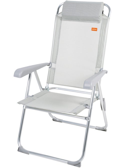 Chaise de camping pliantee anti-basculement multi-positions avec coussin aktive - Kiabi