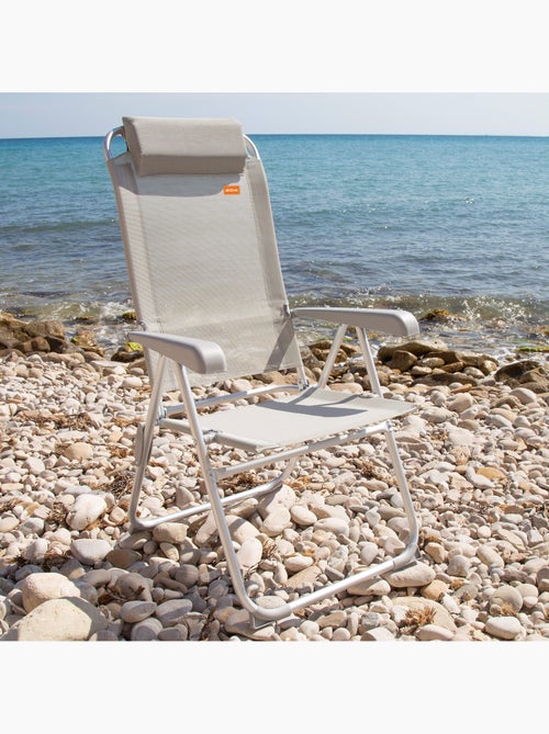 Chaise de camping pliantee anti-basculement multi-positions avec coussin aktive - Kiabi