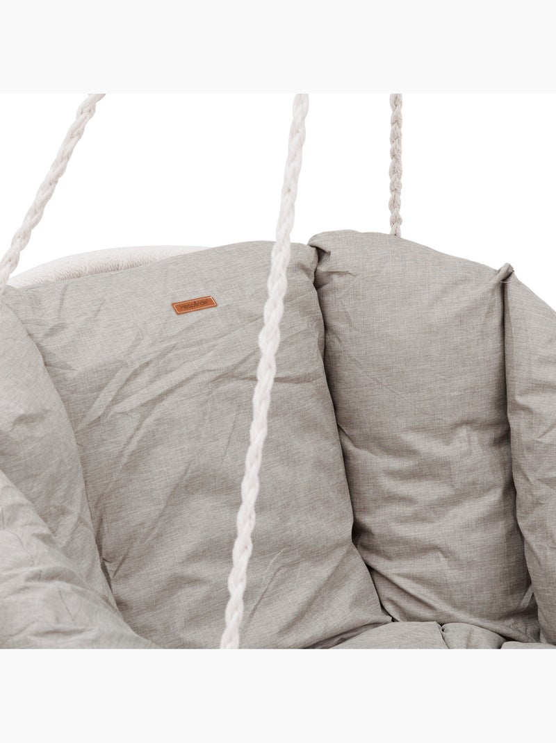Chaise de détente suspendue en cordes à franges CORDESSA Beige - Kiabi