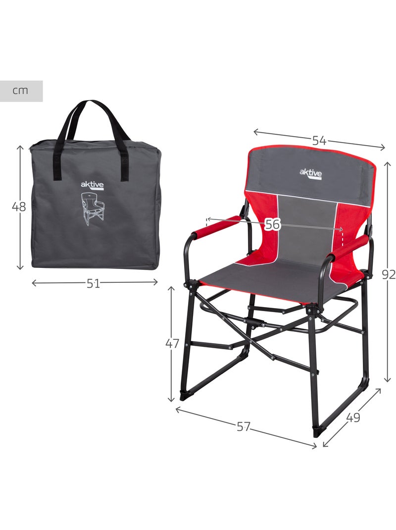 Chaise de directeur de camping pliante avec pliage compact aktive Gris - Kiabi