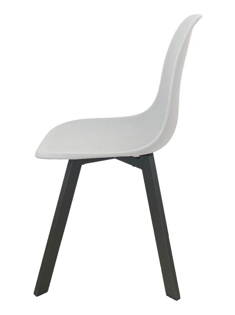 Chaise de jardin design scandinave avec pieds en aluminium IBIS Blanc - Kiabi