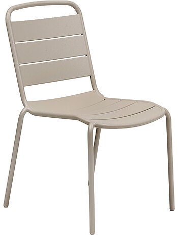 Chaise de jardin empilable en acier à lattes ALEGORIA