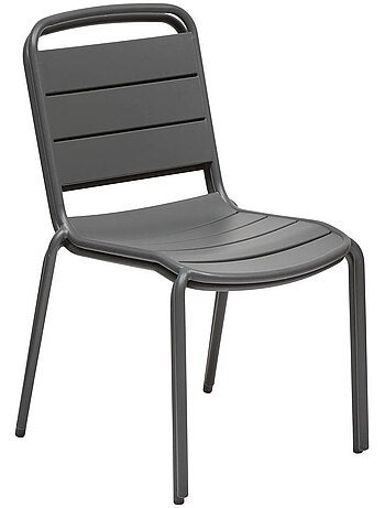 Chaise de jardin empilable en acier à lattes ALEGORIA