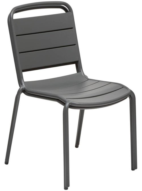 Chaise de jardin empilable en acier à lattes ALEGORIA - Kiabi