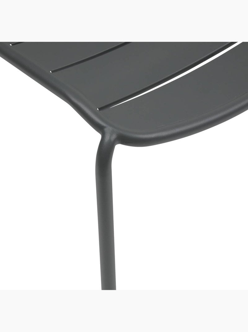 Chaise de jardin empilable en acier à lattes ALEGORIA gris anthracite - Kiabi