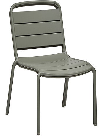 Chaise de jardin empilable en acier à lattes ALEGORIA