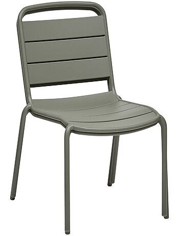 Chaise de jardin empilable en acier à lattes ALEGORIA