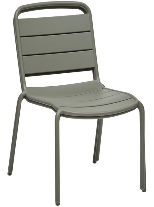 Chaise de jardin empilable en acier à lattes ALEGORIA - Kiabi