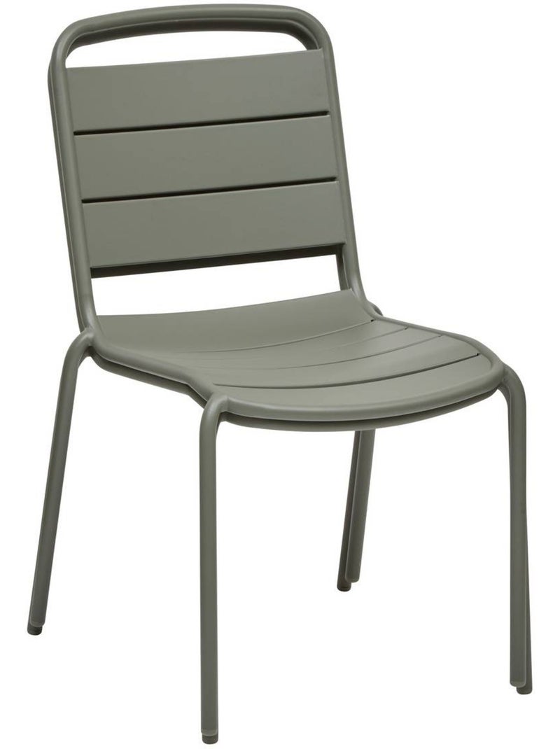 Chaise de jardin empilable en acier à lattes ALEGORIA Vert clair - Kiabi