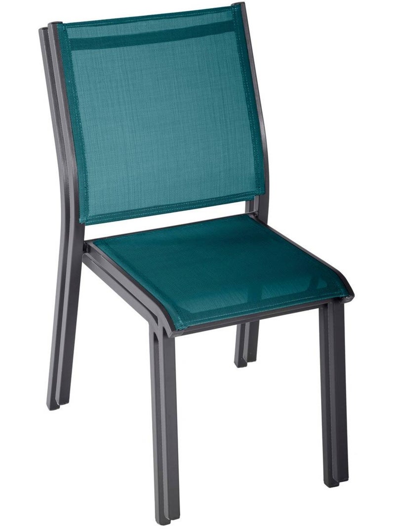 Chaise de jardin empilable en aluminium ESSENTIA Bleu canard - Kiabi