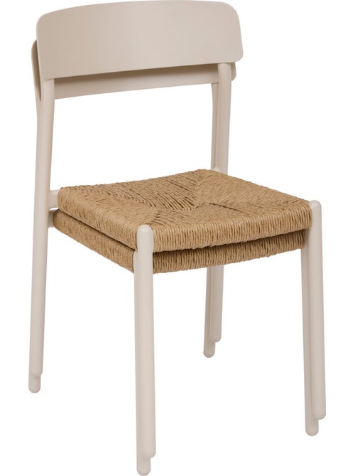 Chaise de jardin empilable en aluminium et résine tressée WISTTY - Kiabi