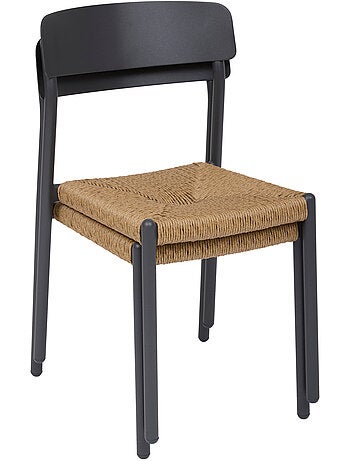 Chaise de jardin empilable en aluminium et résine tressée WISTTY