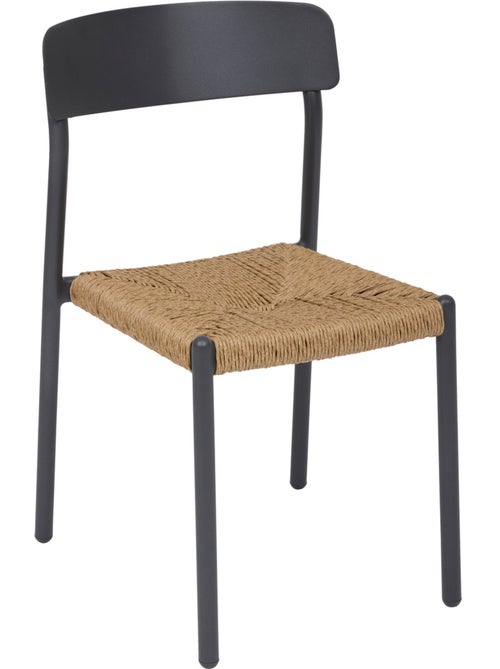 Chaise de jardin empilable en aluminium et résine tressée WISTTY - Kiabi