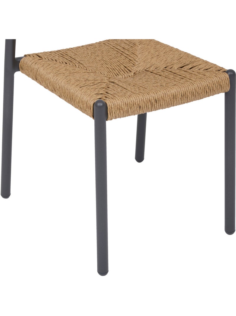 Chaise de jardin empilable en aluminium et résine tressée WISTTY gris anthracite - Kiabi