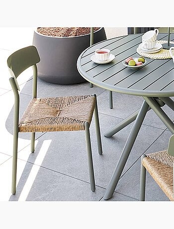 Chaise de jardin empilable en aluminium et résine tressée WISTTY
