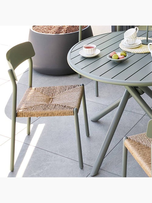 Chaise de jardin empilable en aluminium et résine tressée WISTTY - Kiabi