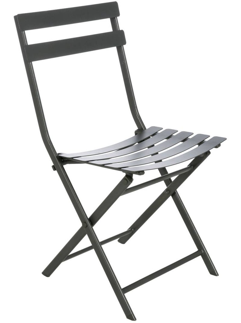 Chaise de jardin pliante en acier GREENSBORO gris anthracite - Kiabi