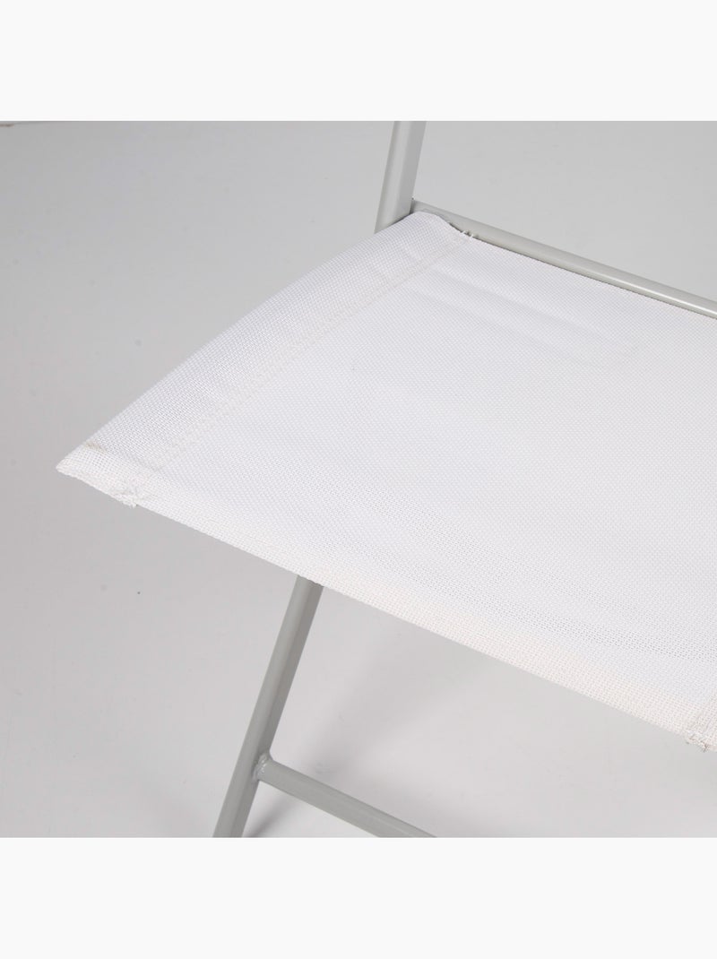 Chaise de jardin pliante en tissu renforcé aktive Blanc - Kiabi