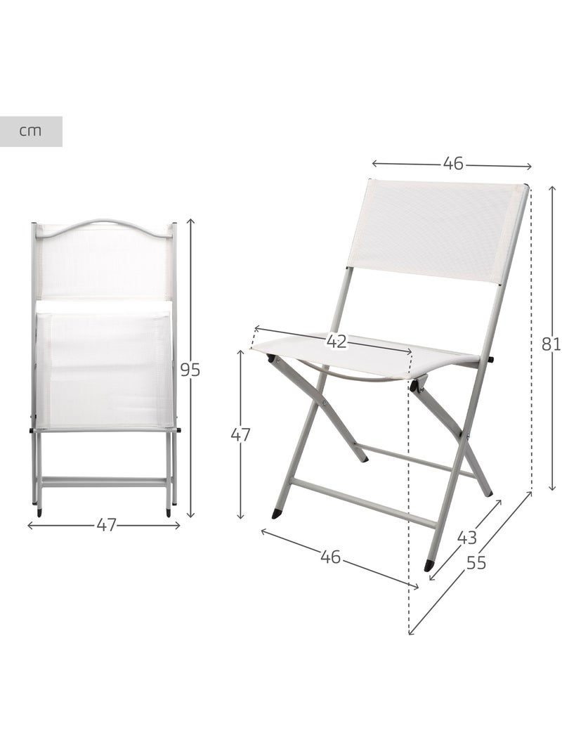 Chaise de jardin pliante en tissu renforcé aktive Blanc - Kiabi