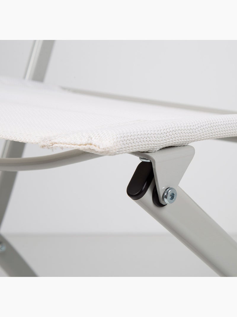 Chaise de jardin pliante en tissu renforcé aktive Blanc - Kiabi