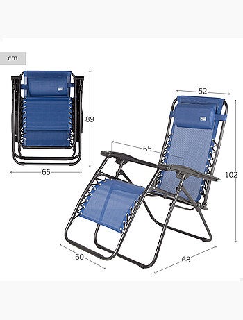 Chaise de jardin pliante zéro gravité 2 positions aktive