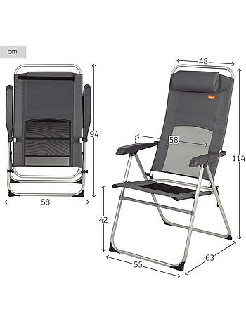 Chaise de jardin pliantee inclinable 6 positions aktive