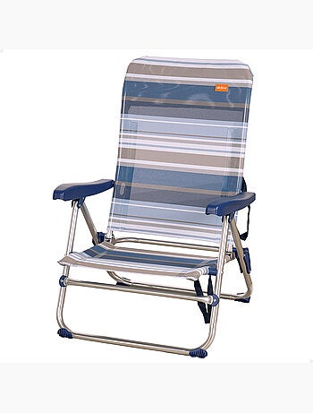 Chaise de plage basse avec dossier réglable 5 positions aktive