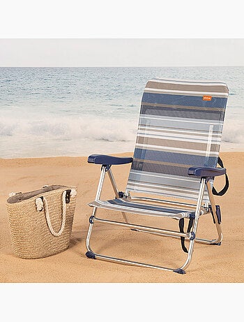 Chaise de plage basse avec dossier réglable 5 positions aktive