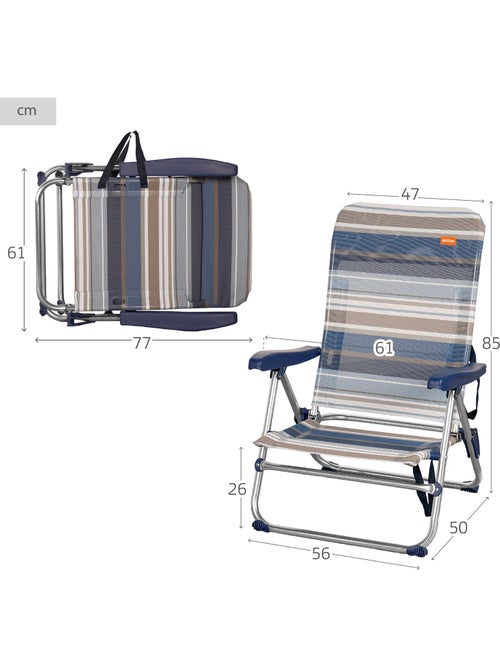 Chaise de plage basse avec dossier réglable 5 positions aktive - Kiabi Chaise de plage basse avec dossier réglable 5 positions aktive - Kiabi