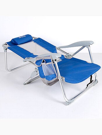 Chaise de plage et chaise longue 7 positions avec coussin et poches aktive}