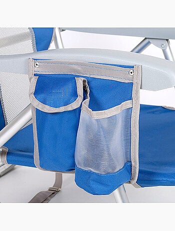 Chaise de plage et chaise longue 7 positions avec coussin et poches aktive}