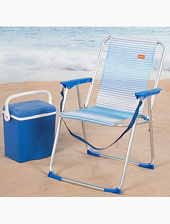 Chaise de plage haute, dossier haut et poignée intégrée, aktive