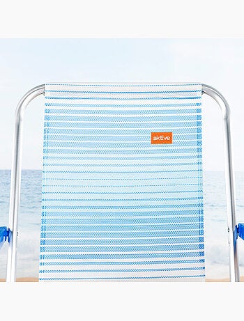 Chaise de plage haute, dossier haut et poignée intégrée, aktive