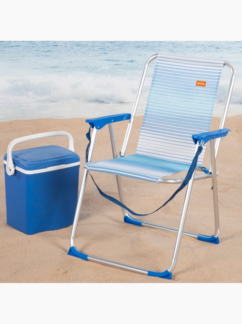 Chaise de plage haute, dossier haut et poignée intégrée, aktive - Kiabi
