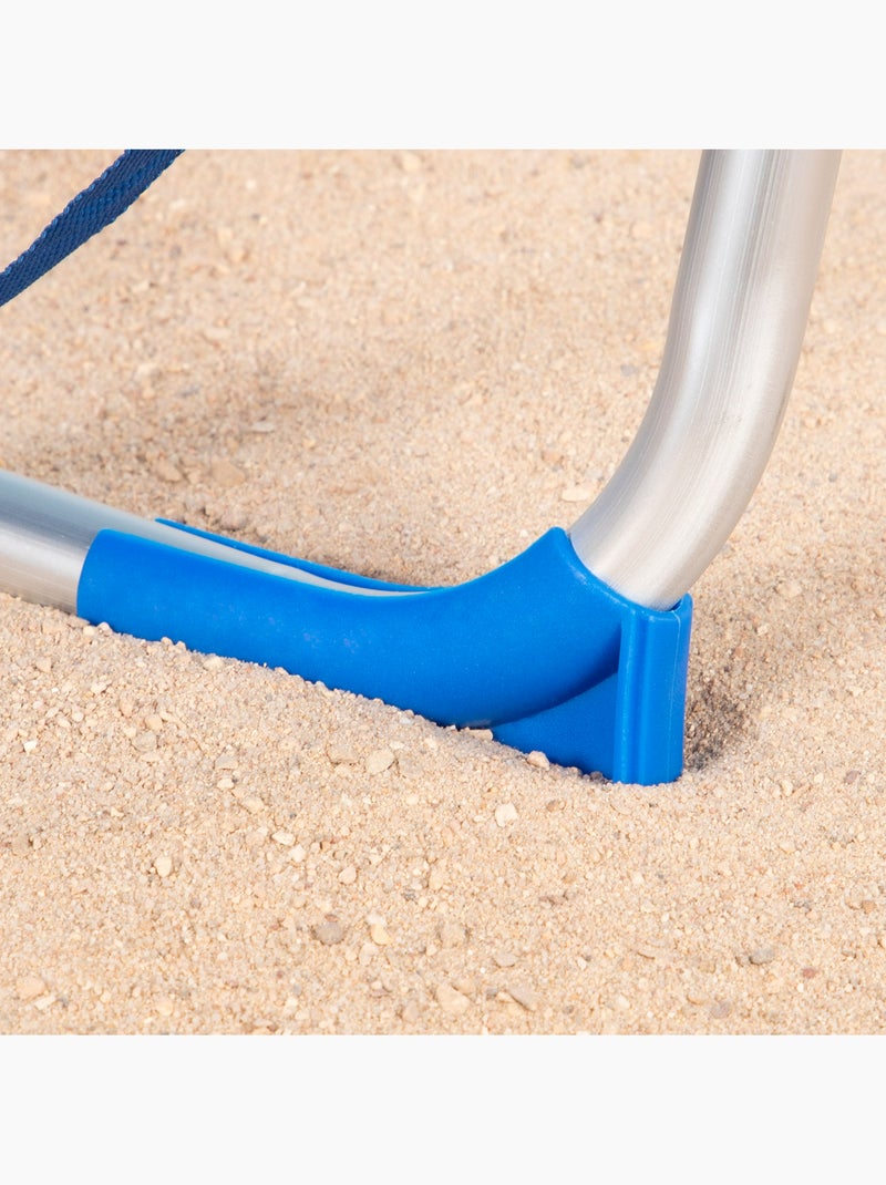 Chaise de plage haute, dossier haut et poignée intégrée, aktive Bleu - Kiabi