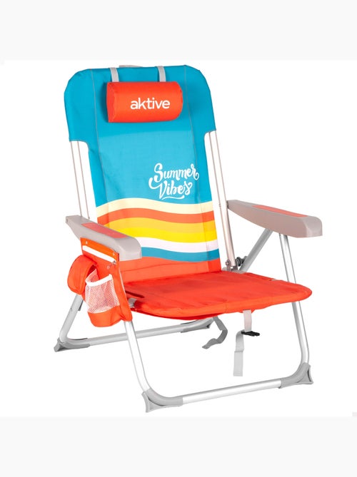 Chaise de plage multipositions 50x60x85 cm avec poches - Kiabi