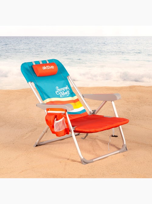 Chaise de plage multipositions 50x60x85 cm avec poches - Kiabi
