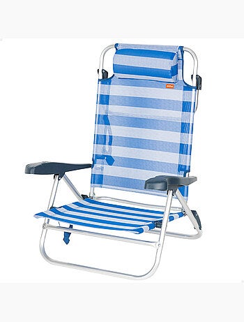 Chaise de plage pliante et inclinable 8 positions, 65x74 cm aktive