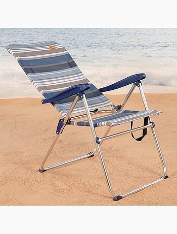 Chaise de plage pliante haute, 5 positions aktive