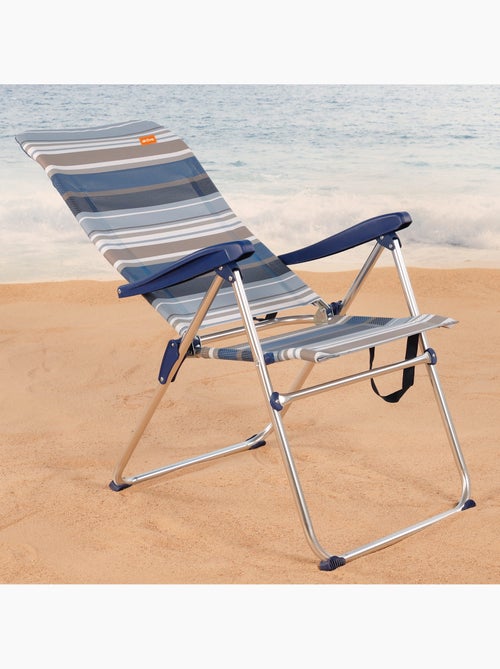 Chaise de plage pliante haute, 5 positions aktive - Kiabi Chaise de plage pliante haute, 5 positions aktive - Kiabi