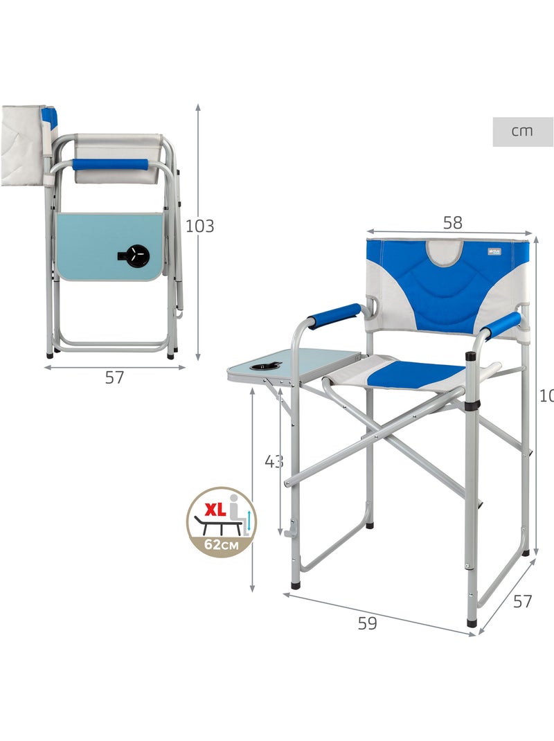 Chaise de réalisateur pliante hauteur xl aktive Bleu - Kiabi